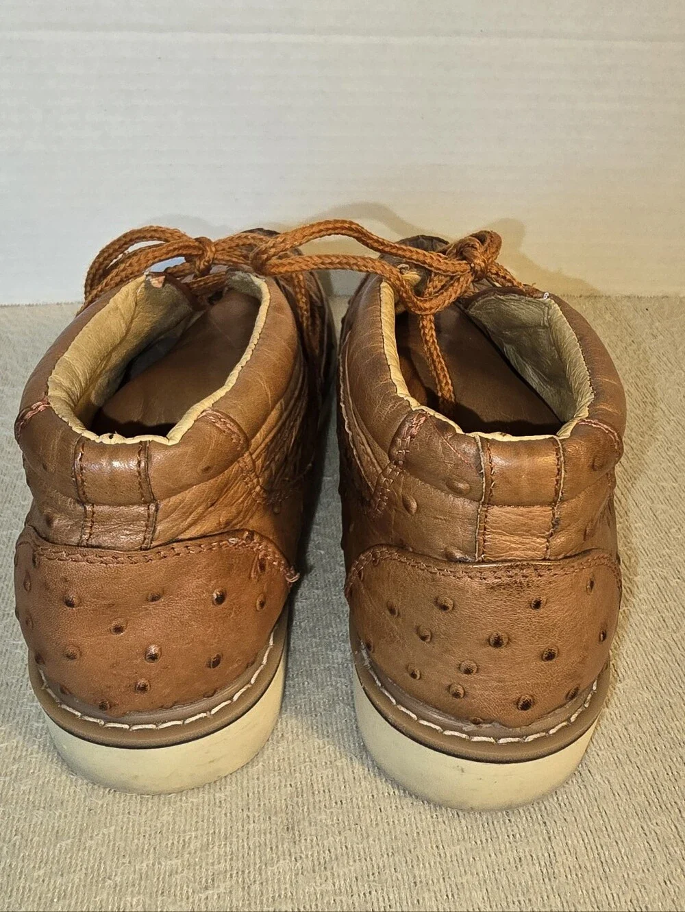 Crocodile Ostrich Print Men's Leather Shoes size 9.5
